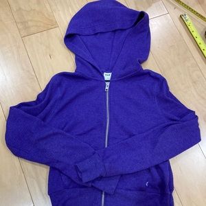 NWOT. Aritzia waffle cropped jacket. Purple